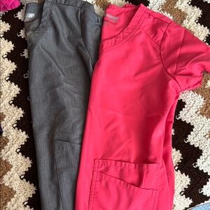 Anatomy Gray and Pink Scrub Tops